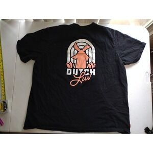 Dutch Bros Coffee Mens Black Dutch Luv Windmill Graphic T-Shirt XL Cotton Tee